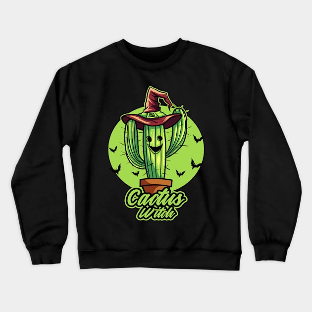 cactus witch Crewneck Sweatshirt by donipacoceng